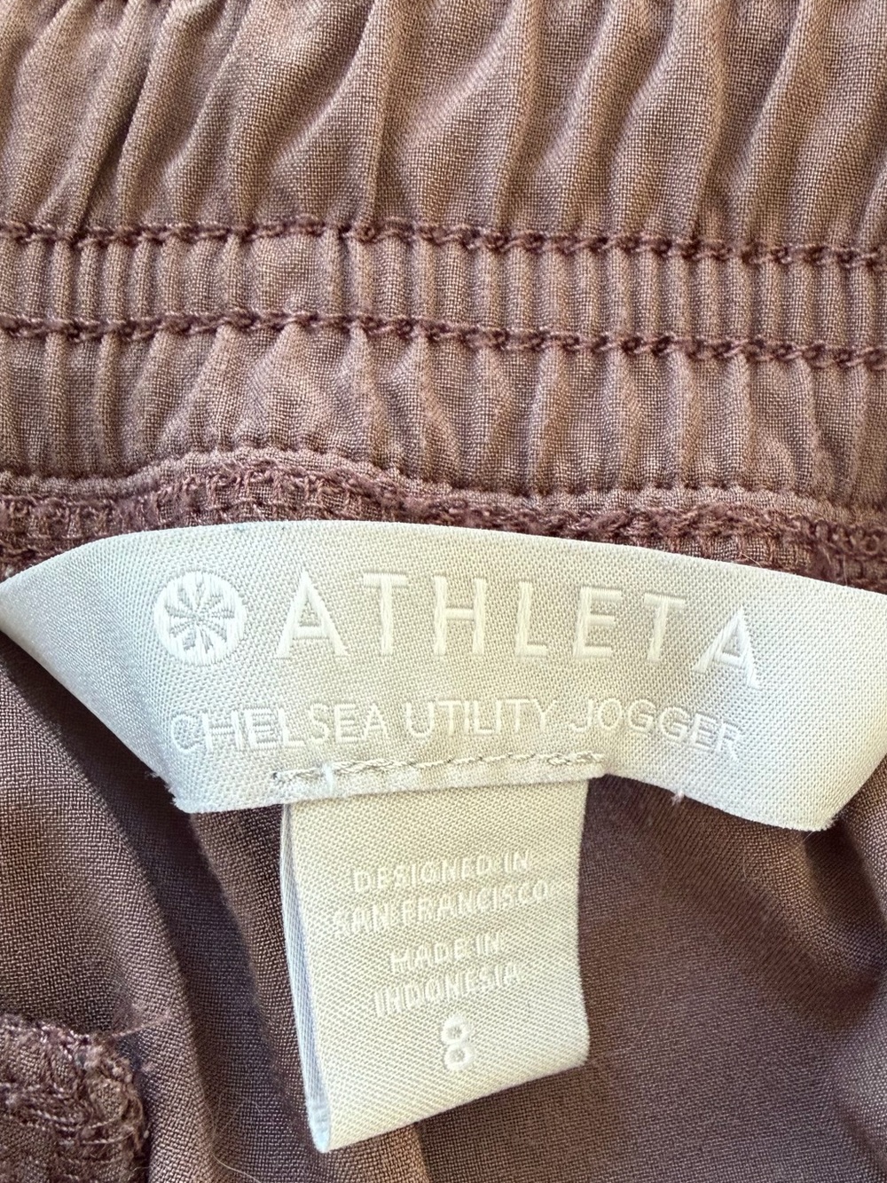 Athleta Taupe Cargo Track Joggers